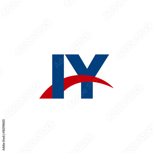 Free Download Initial letter IY, overlapping movement swoosh logo, red blue color - GFXLoad