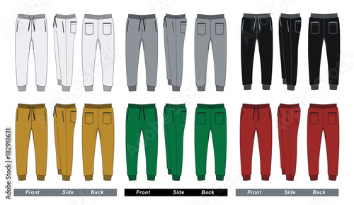  Set trousers pants colorful, vector images photo