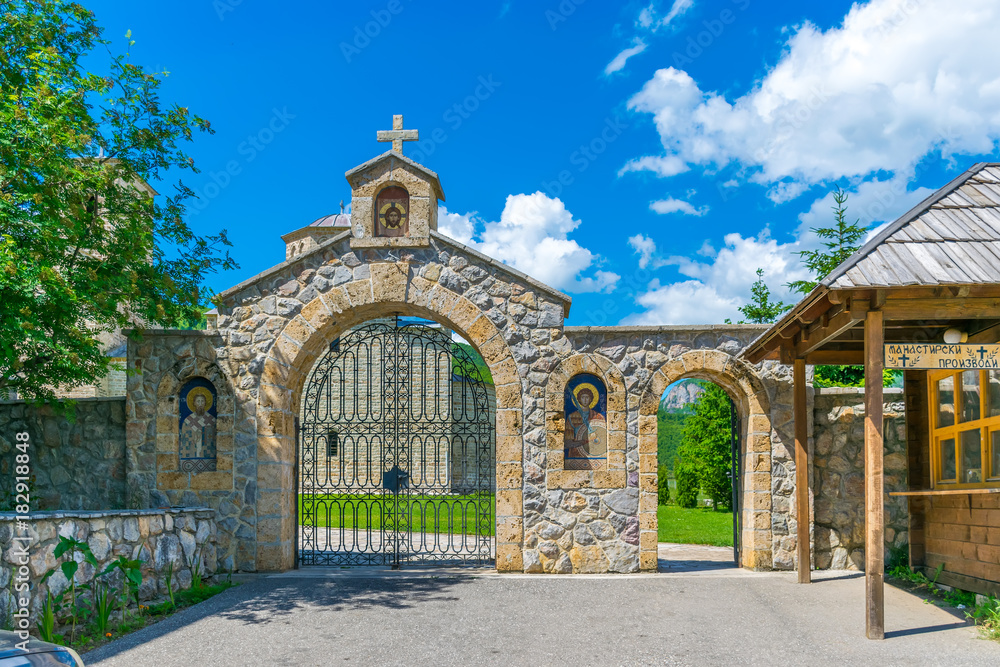Fototapeta premium The ancient monastery of Giurgiovi is in Montenegro.