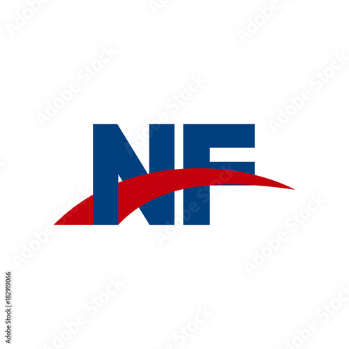 Free Download Initial letter NF, overlapping movement swoosh logo, red blue color - GFXLoad