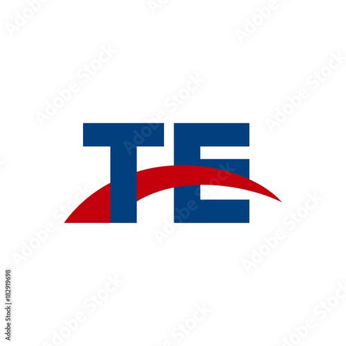 Free Download Initial letter TE, overlapping movement swoosh logo, red blue color - GFXLoad