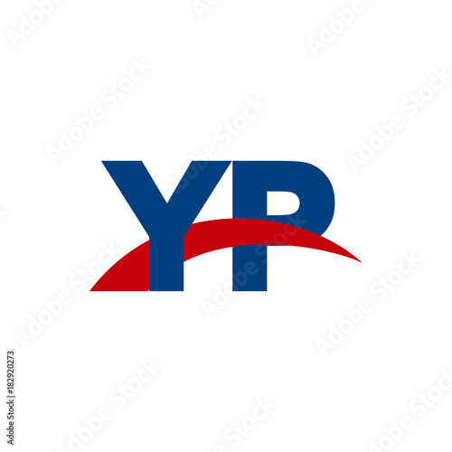 Free Download Initial letter YP, overlapping movement swoosh logo, red blue color - GFXLoad