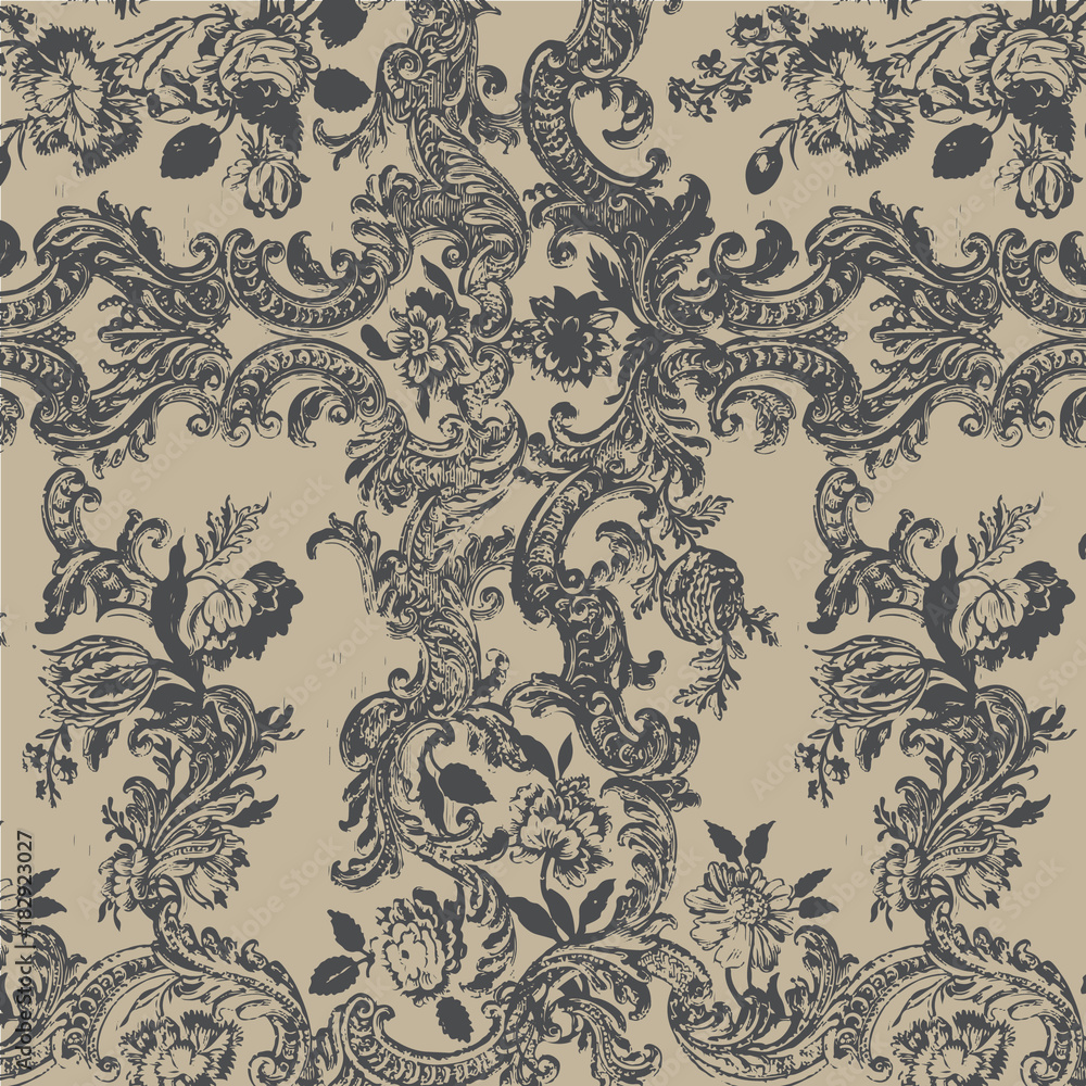 Fototapeta premium vintage background Vector background for textile design. Wallpaper, background, baroque pattern