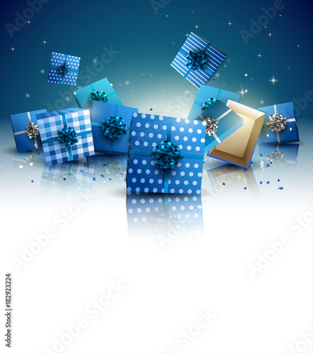 Modern blue Christmas gifts