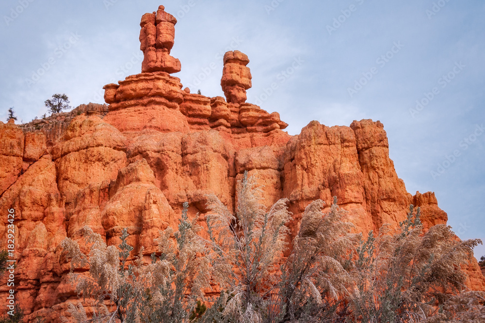 Close up of Interesting Rock Formations at Red Canyon, Utah, USA.