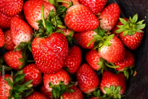 Top view of fresh strawberry background
