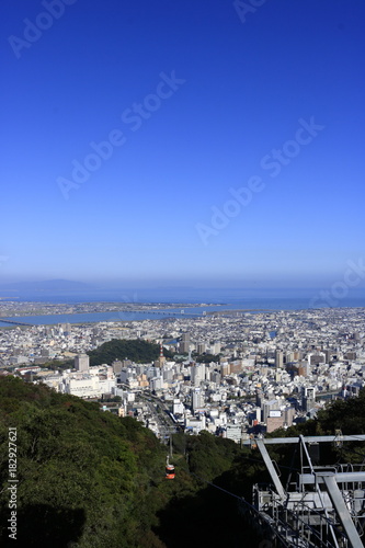 眉山山頂から眺める徳島市