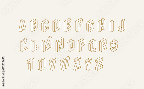 Alphabet set. 3d vector illustration. Design elements.
