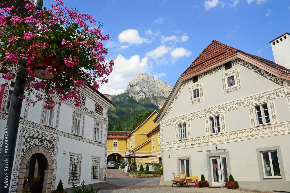Buildings in Kainach city, Austria