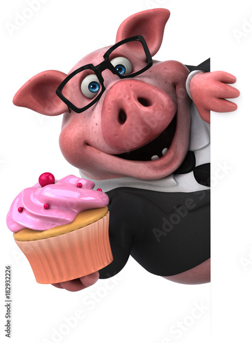 Fun pig - 3D Illustration