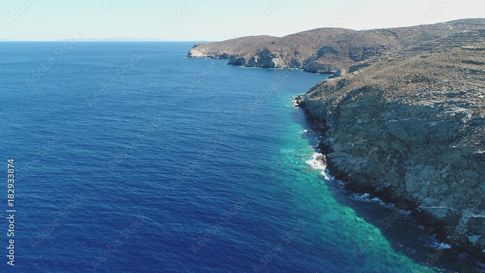 Grèce Cyclades île de Sifnos Kastro vue du ciel