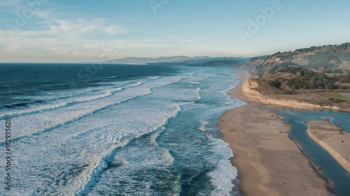 Aerial view of California Coastline along the Big Sur