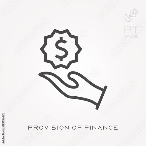 Line icon provision of finance