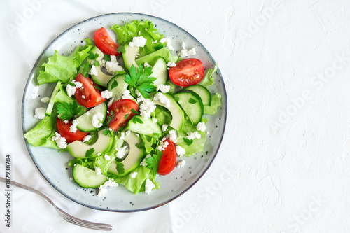 Vegetable salad with feta cheese