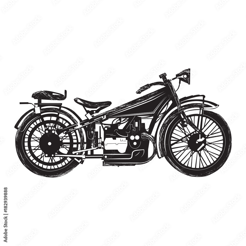 classic vintage motorcycle vector illustration