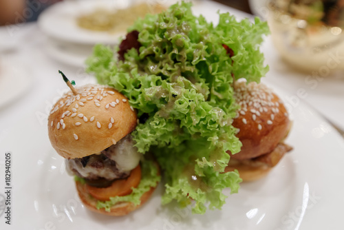 Mini hambuger with vegetable