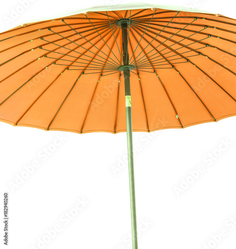 parasol orange, fond blanc  © Unclesam