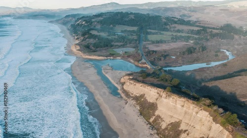 Aerial view of California Coastline along the Big Sur