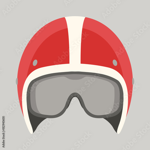 helmet motorcycle vector illustration flat style front