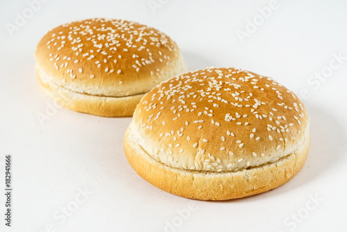 burger bread on white