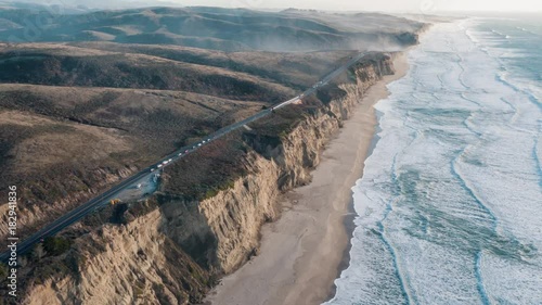 Aerial view of California Coastline along the Big Sur