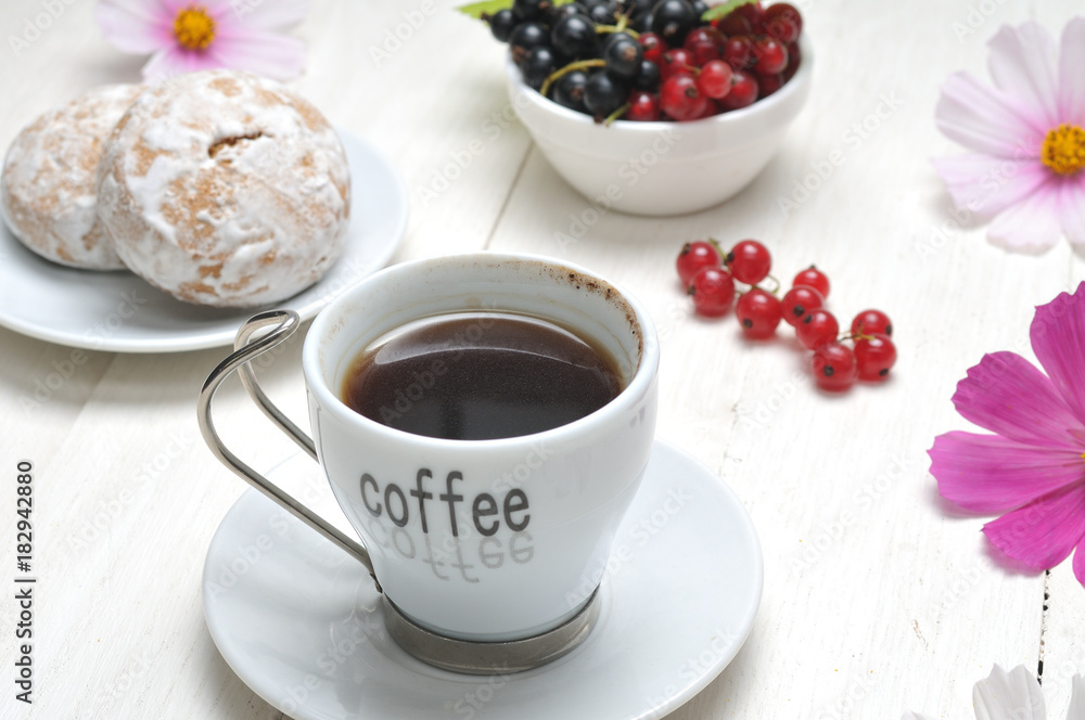 Morning coffee on a wooden table Morning coffee on a wooden table