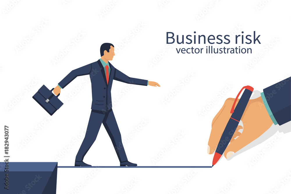 Creativity people. Businessman draws way, direction to success. Business concept leadership. Vector illustration flat design. Isolated on background. Human hand drawing forward. Concept development.