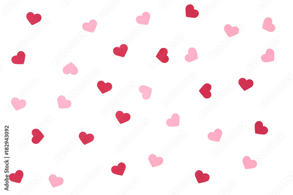 Heart  pattern paper cut on white background - isolated