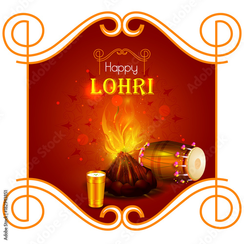 Happy Lohri holiday festival of Punjab India