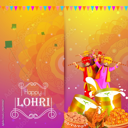 Happy Lohri holiday festival of Punjab India