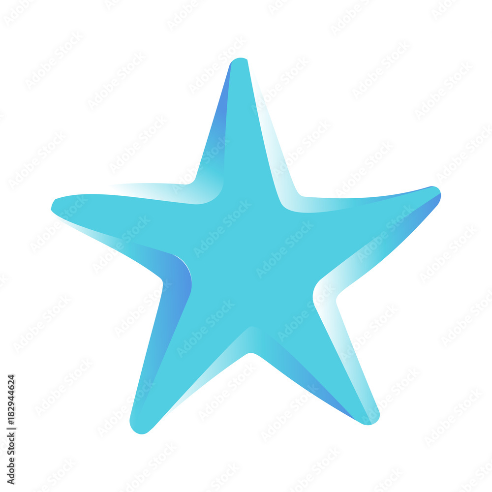 Blue Starfish Vector Image Isolated on White Blue Starfish Vector Image Isolated on White