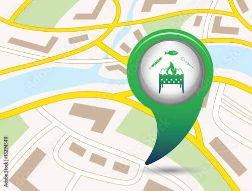 Grilled fish, zephyr and  kebab icon