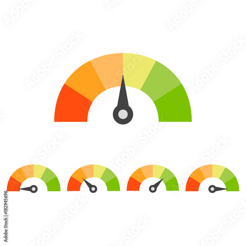 Rating speedometer set. Credit score concept
