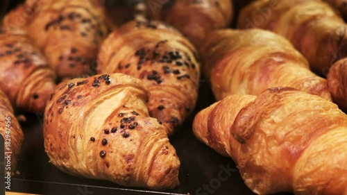 Croissant. Daily breakfast. Bakery products. photo