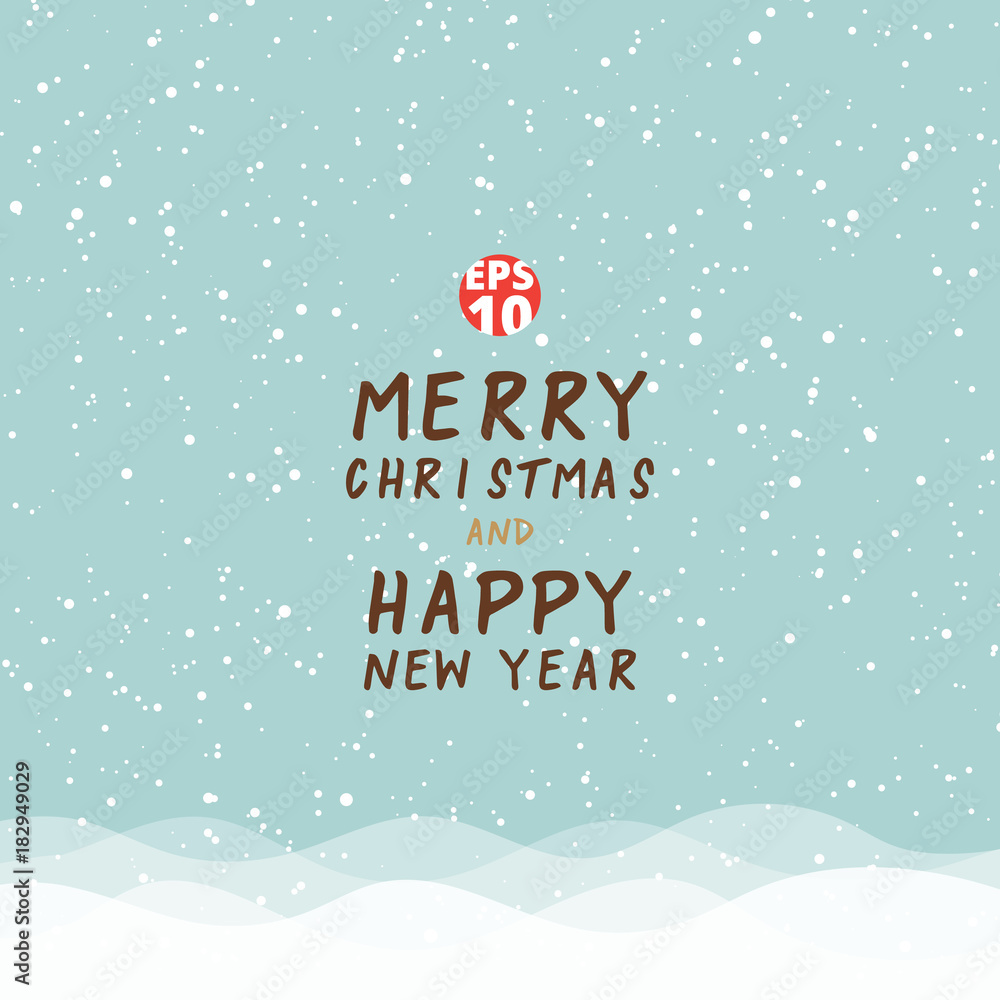 Greeting card christmas and happy new year on blue background with white snow mountain view. Greeting card christmas and happy new year on blue background with white snow mountain view.