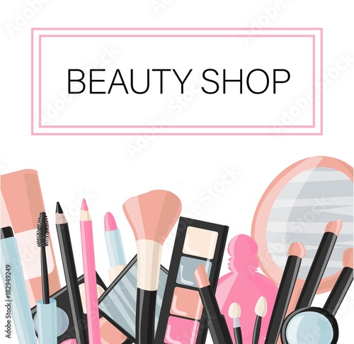 background of cosmetics. beauty shop