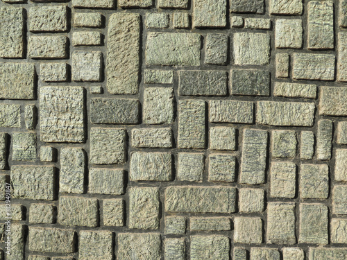 Stone block wall