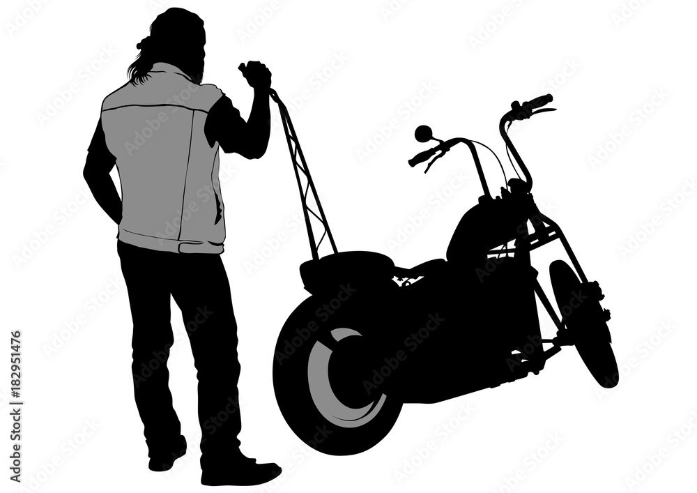Fototapeta premium Old big bike on white background