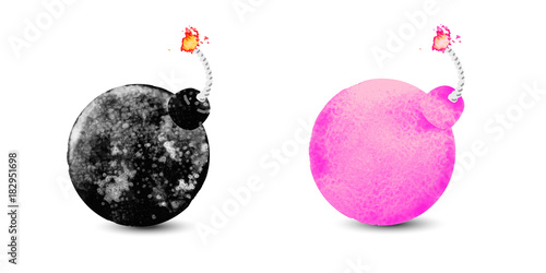 Vector colorful illustration of bombs