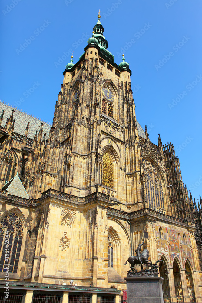gothic St. Vitus' Cathedral in Prague Castle