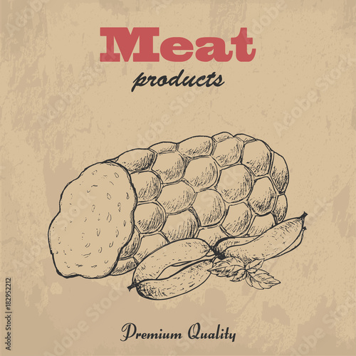 Vector background of sausages