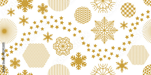 Minimalism style festive Christmas background. Seamless victor pattern with geometric motifs.