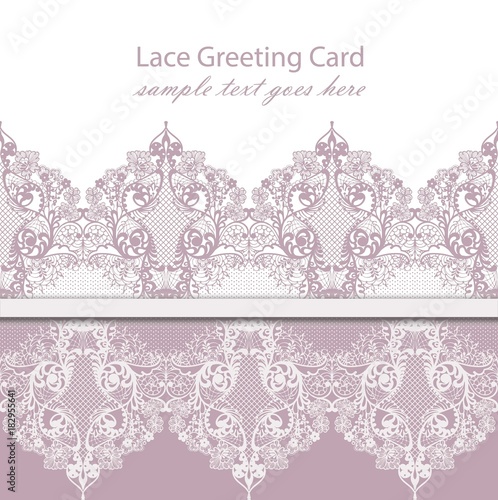 Vintage lace background Vector with handmade ornaments pink