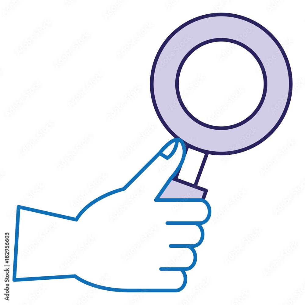 hand with magnifying glass isolated icon vector illustration design hand with magnifying glass isolated icon vector illustration design
