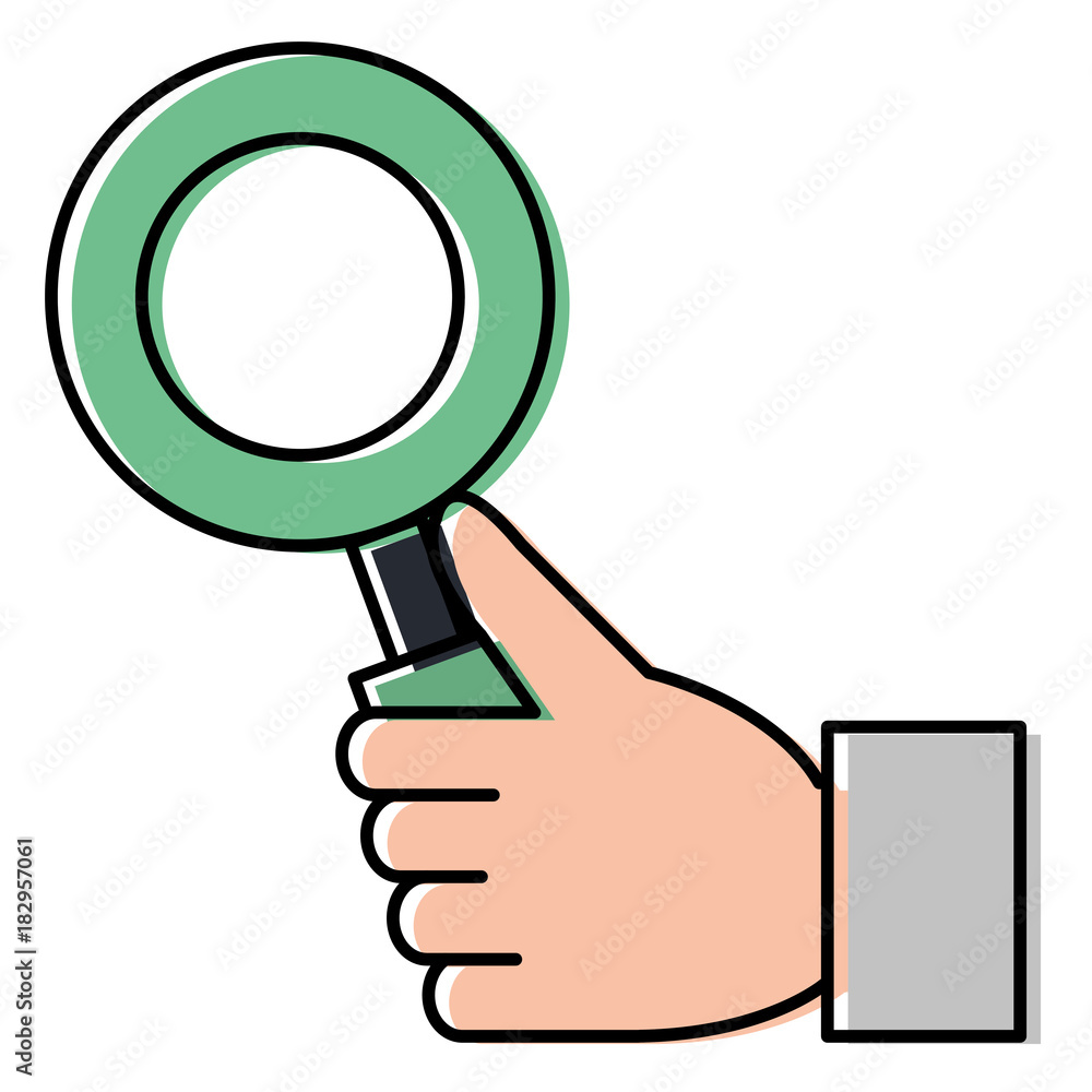 hand with magnifying glass isolated icon vector illustration design hand with magnifying glass isolated icon vector illustration design