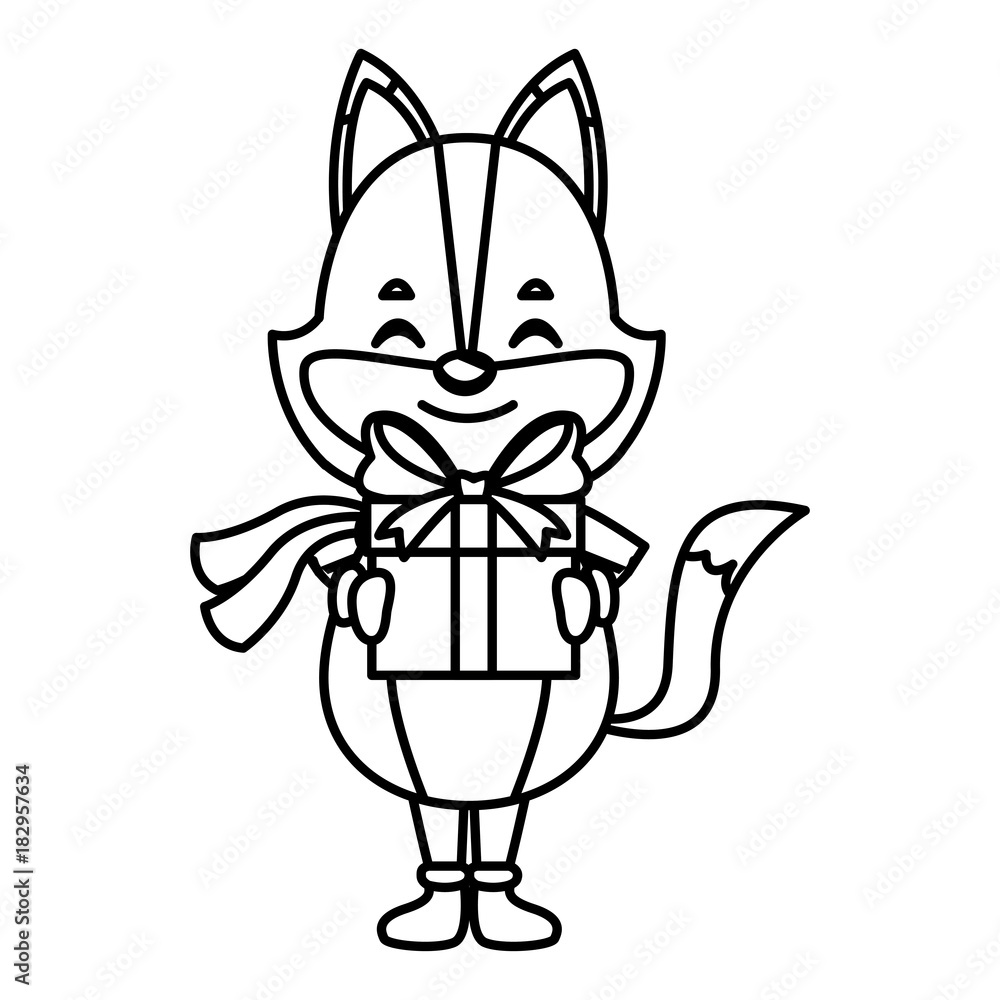 Cute fox with scarf cartoon icon vector illustration graphic design Cute fox with scarf cartoon icon vector illustration graphic design