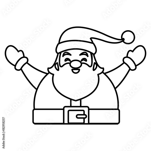 Funny santa claus cartoon icon vector illustration graphic design