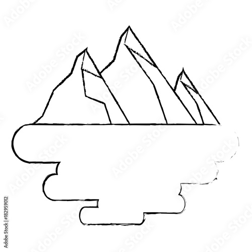 peak mountain snow landscape land scene vector illustration