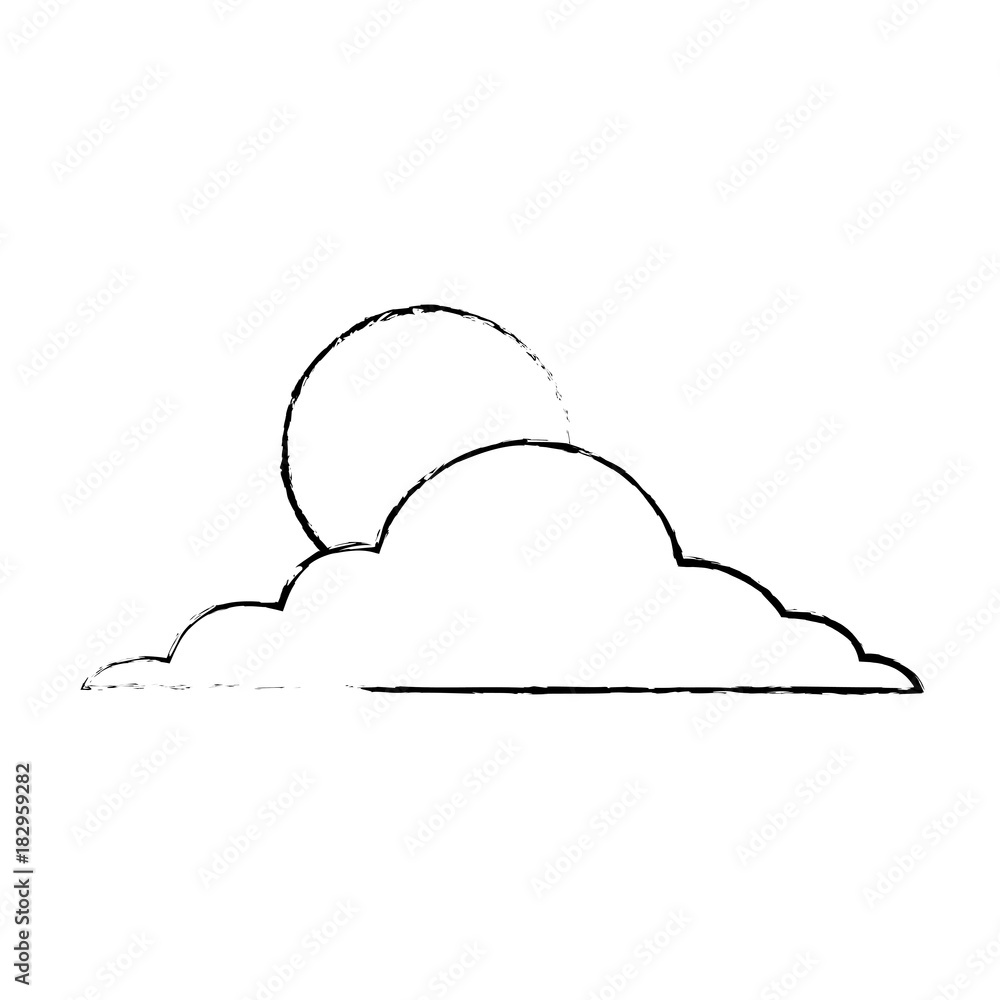 Fototapeta premium sun cloud day sky natural climate vector illustration