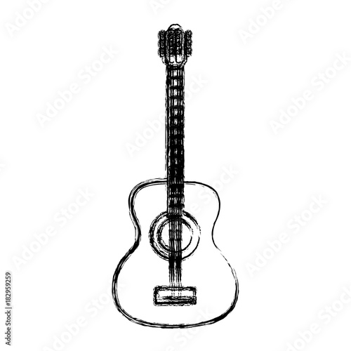 Acoustic guitar music instrument icon vector illustration graphic design